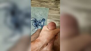 Boy wanking in bathroom