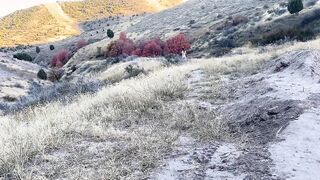 nudist guy walks into the woods naked and masturbates