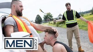 MEN - Trevor Brooks Rides Chuck Conrads Huge Dick In His Car And Waits For His To Cum On His Face