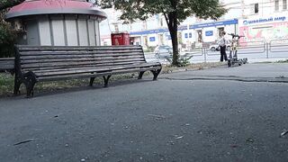 The guy masturbates in public. Extreme