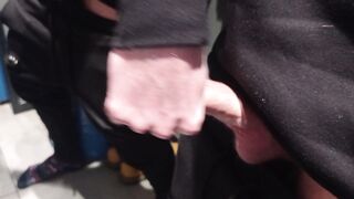 depraved bully jerked off in the store