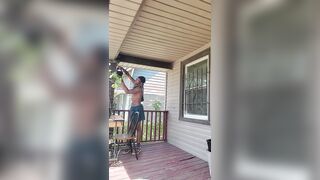 Tending to dis BBC while trending to my plants and busting my phat load