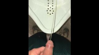 Early Morning Pee Desperation While Camping - Risky Public Pissing & Cumming In A Public Washroom