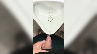 Early Morning Pee Desperation While Camping - Risky Public Pissing & Cumming In A Public Washroom