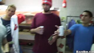 GAYWIRE - Frat Initiation Gets Insatiable As School Lads Glob To Their Knees For A Meaty Man sausage