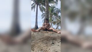 Jizzing on the Caribbean beach