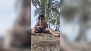 Jizzing on the Caribbean beach