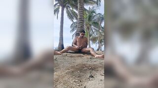 Jizzing on the Caribbean beach