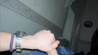 Slow-mo milking off with fire jizz