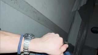 Slow-mo milking off with fire jizz