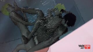 Boruto Yaoi - Naruto and Sasuke drill Boruto in a double penetration