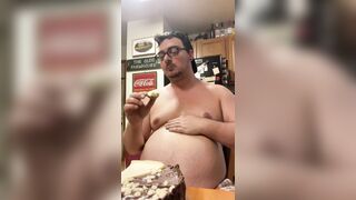 Tonguing a entire cheesecake 1