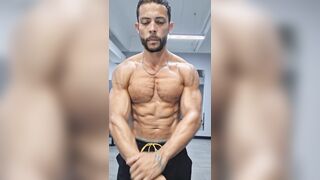 Pecs ripple in the locker bedroom after a good exercise ten.nineteen.25