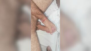 Reaching climax milking the head of my immense pinkish spear