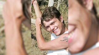 2 naked teenager men have fun on the beach