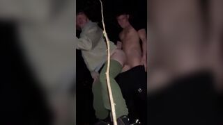 Blondie Youngster gets Assfucking Internal cumshot in the Forest While Cruising