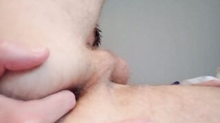 Fingerblasting my cock-squeezing unshaved stinkin rump