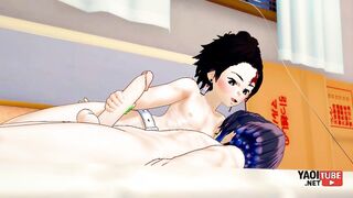 Satan Slayer Anime porn - Tanjiro Hand-job to Inosuke