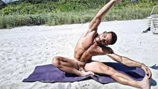 Naked Beach Yoga  Scorching Latin Jock  Part three