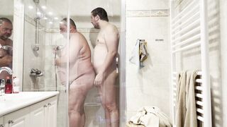 Super-hot Douche with gigantic father