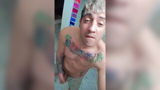 This wealthy brazilian black-haired strokes and whips his prosperous pink cigar against the table, nasty hand-job and groans