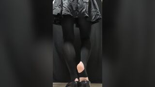 A man in a maids uniform lures you by flashing off the feet of his soles thru his pantyhose!