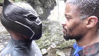 Dark-hued Panther Boinks and Breeds Cock-squeezing Ebony Crevice Outdoors