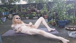 Naturist opening up with his morning schlong to begin the day