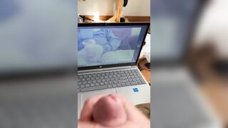 Eyeing myself fap off and jism