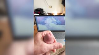 Eyeing myself fap off and jism