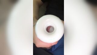 6inch uncircumcised chisel blows a load in plaything