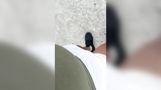 Ambling observe thru milky cutoffs shaft showcasing