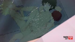 My Hero academia Yaoi - Todoroki and Bakugo plumb Deku in a dp