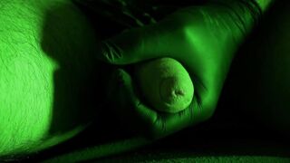 HARDCORE Lab Prepared to Stroke My Good-sized Penis with a Dark-hued Mitten