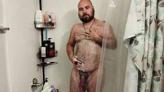 Getting all soapy in the bathroom