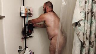 Getting all soapy in the bathroom