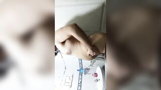 femboy demonstrating off her kinks and deepthroating on a dragon fuck stick