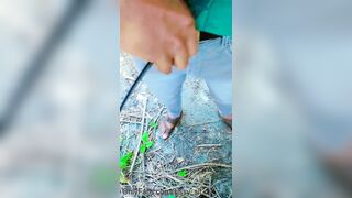 Super-cute lad with puny shaft jokey draining and peeing