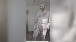 Peeing in a glass and gulping it like a excellent pup