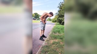 Stud Urinate in Parking Plenty of and Gulp his Urinate