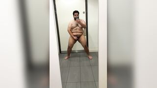 Chub Attempting not to get Caught in Public Ass-pipe