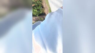 Gray cutoffs prick print public showcase