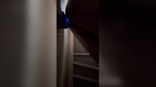 Railing fresh fake penis in the car