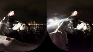 VR Teaser- Fap Jacking by the River at Night & Lamplight Popshot - Utter on my OF