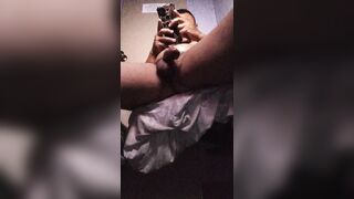 Tugging Off In Gloryhole While On The Smartphone Texting People To Get Them To Meet Up