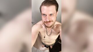 Just out of the douche after being observed while showering by everyone in the elaborate and their counterparts