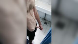 A bony wooly boy masturbates off and blows a load in the gym locker apartment кisky wank-off.