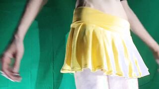 My Underpants for Contests under my Yellow Miniskirt