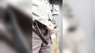 Urinating outside with lots of dripping at the end