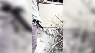 Urinating outside with lots of dripping at the end